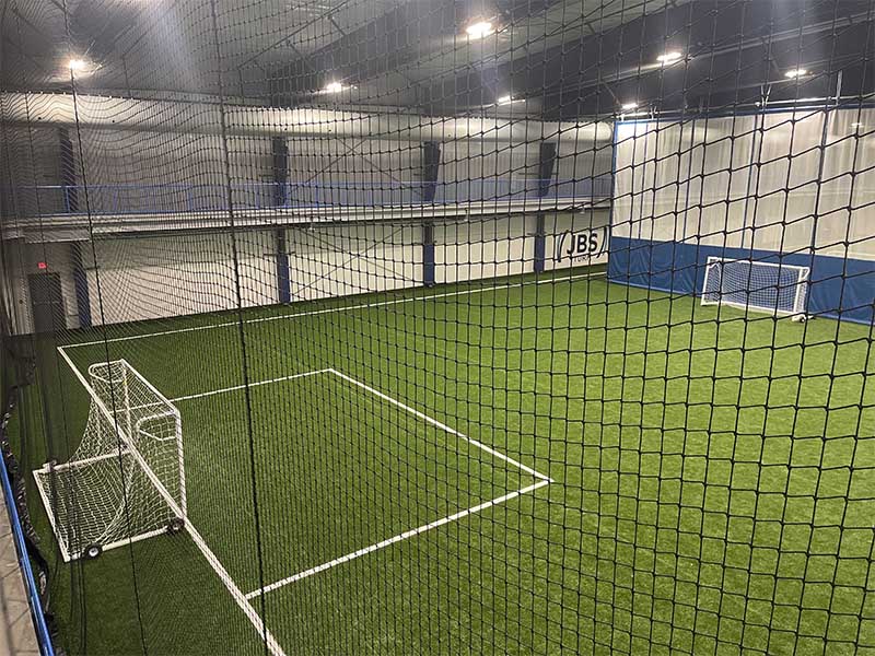 Overhead view of indoor courts at Southeast Iowa Sports Center during the ImpactLife Blood Drive in Ottumwa, Iowa